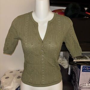 Zara Khaki Knit Top